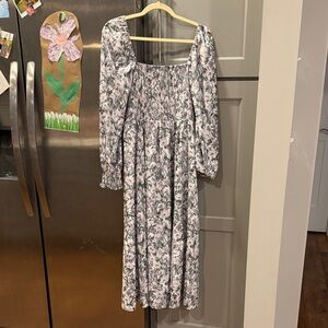 Moda International Floral Maxi Dress - White, Green, and Lavender